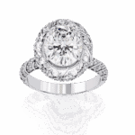 3.25 Carat Oval Cut Solitaire in Halo Setting - Image 4