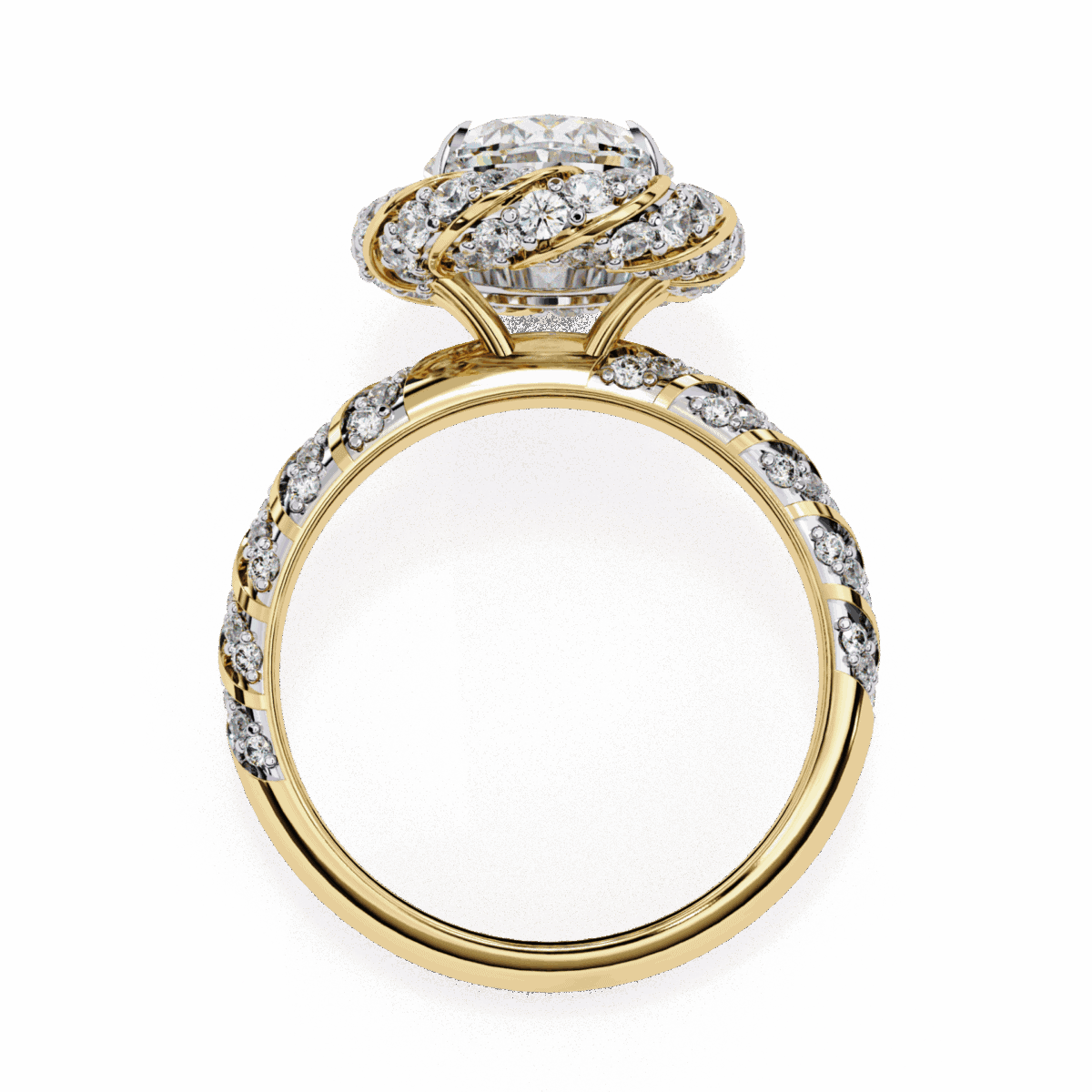 3.25 Carat Oval Cut Solitaire in Halo Setting  Image 7