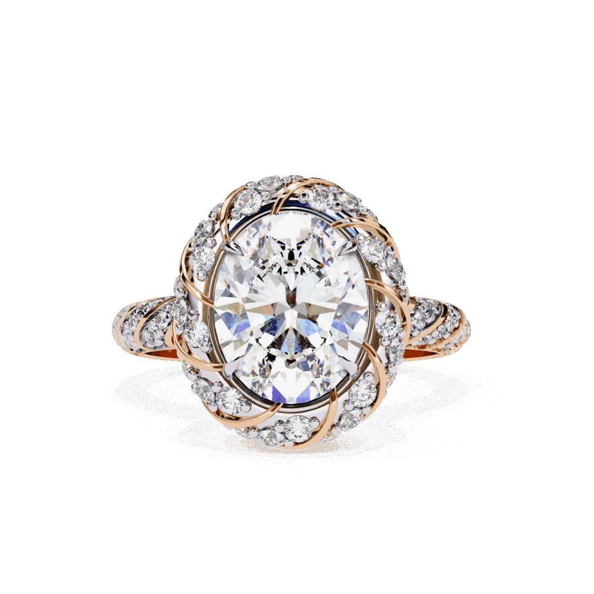 3.25 Carat Oval Cut Solitaire in Halo Setting  Image 9