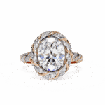 3.25 Carat Oval Cut Solitaire in Halo Setting - Image 9