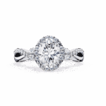 1 Carat Oval Cut Solitaire in Halo Setting