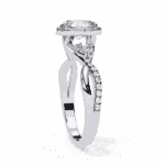 1 Carat Oval Cut Solitaire in Halo Setting - Image 2