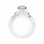 1 Carat Oval Cut Solitaire in Halo Setting - Image 3