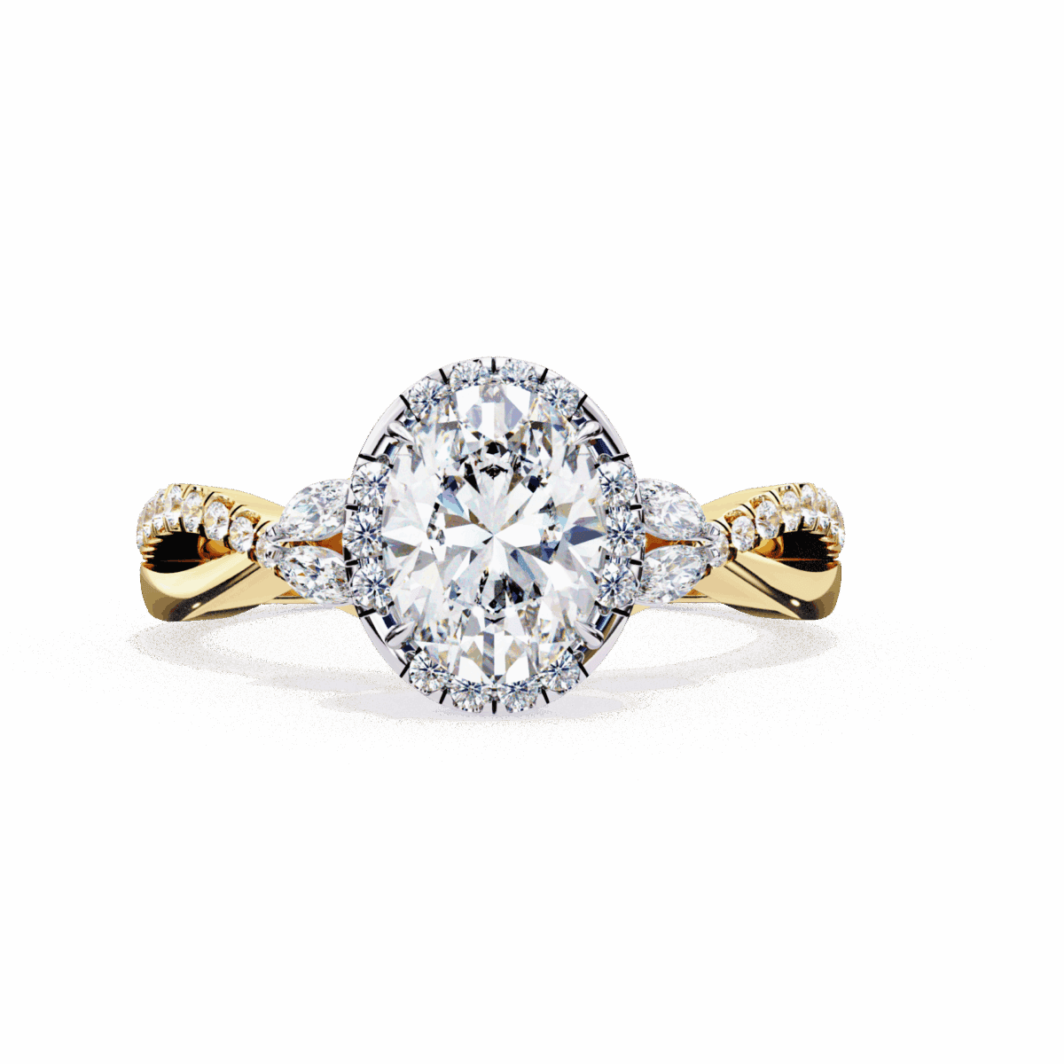 1 Carat Oval Cut Solitaire in Halo Setting  Image 5