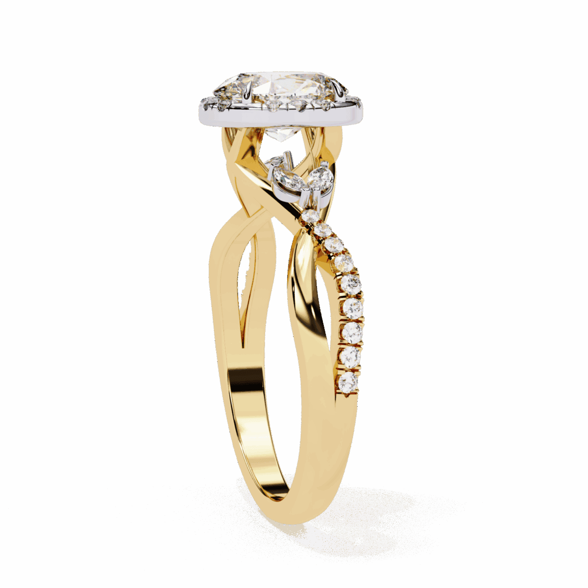 1 Carat Oval Cut Solitaire in Halo Setting  Image 6