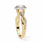 1 Carat Oval Cut Solitaire in Halo Setting - Image 6