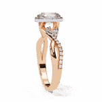 1 Carat Oval Cut Solitaire in Halo Setting - Image 9