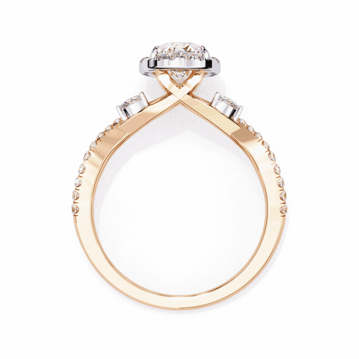 1 Carat Oval Cut Solitaire in Halo Setting  Image 10