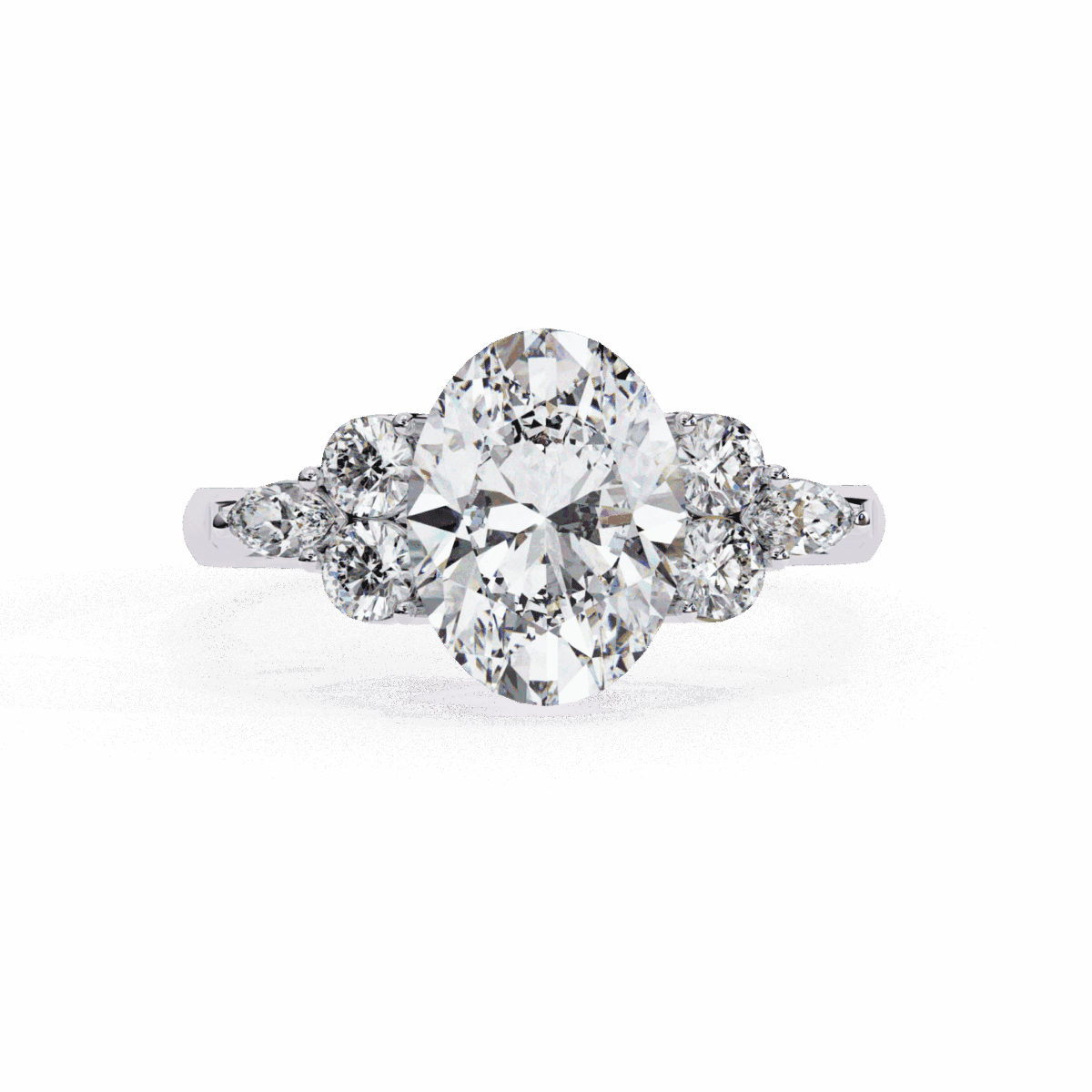2.5 Carat Oval Cut Solitaire in Bezel Setting  Image 1