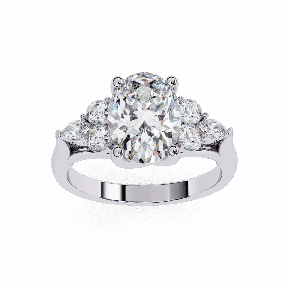 2.5 Carat Oval Cut Solitaire in Bezel Setting  Image 4