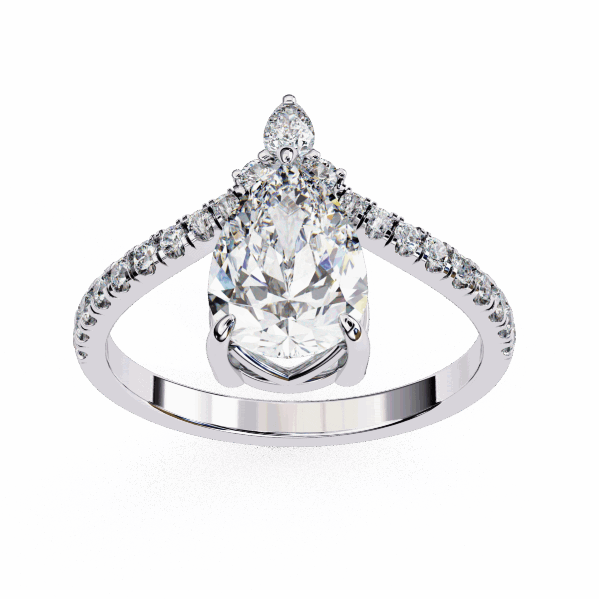 1.75 Carat Pear Cut Solitaire in Bezel Setting  Image 4