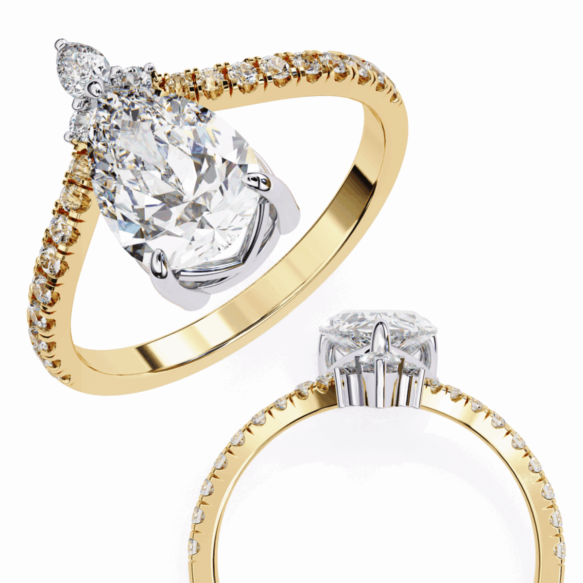 1.75 Carat Pear Cut Solitaire in Bezel Setting  Image 9