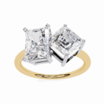 4.25 Carat Radiant and Emerald Cut Toi et Moi Solitaire Ring - Image 8