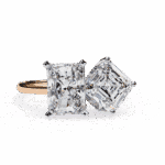 4.25 Carat Radiant and Emerald Cut Toi et Moi Solitaire Ring - Image 9