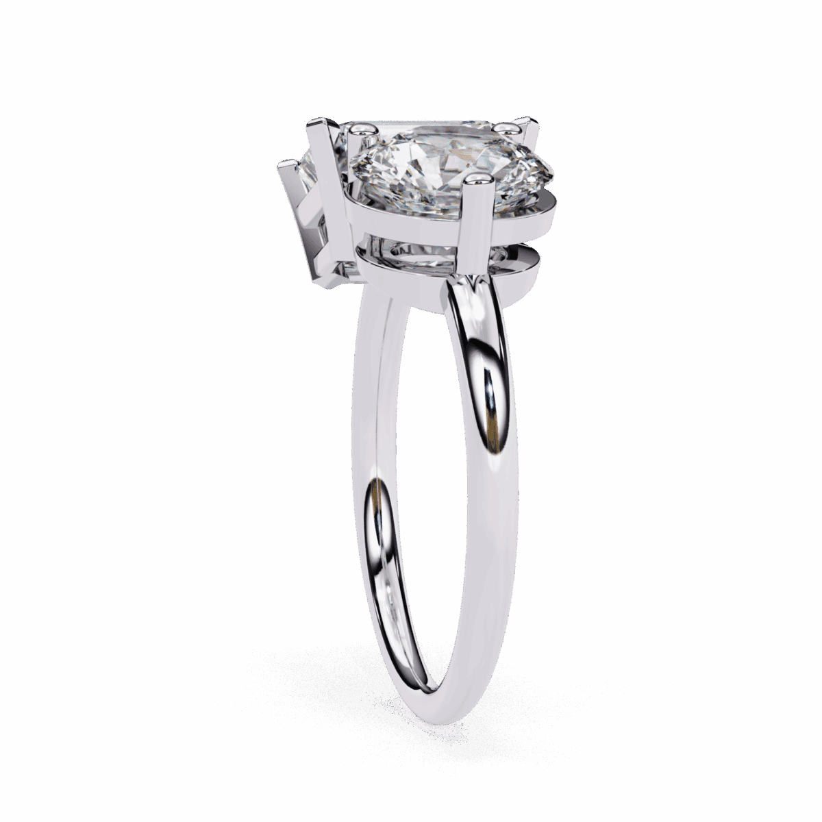 4 Carat Radiant and Round Cut Toi et Moi Solitaire Ring  Image 2
