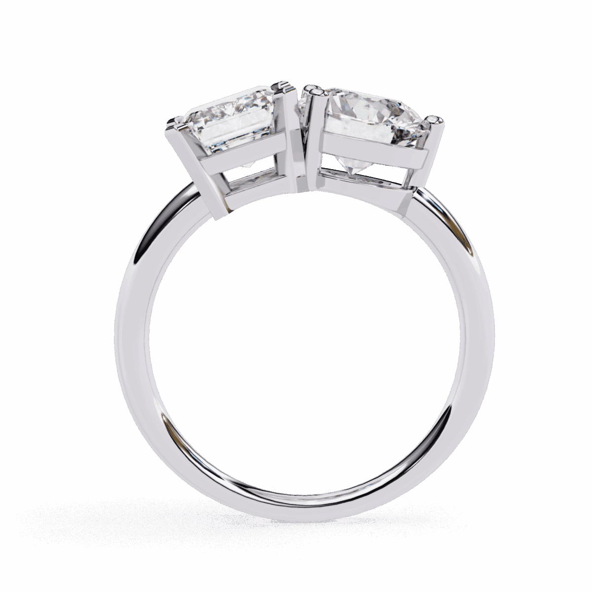 4 Carat Radiant and Round Cut Toi et Moi Solitaire Ring  Image 3