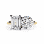 4 Carat Radiant and Round Cut Toi et Moi Solitaire Ring - Image 5