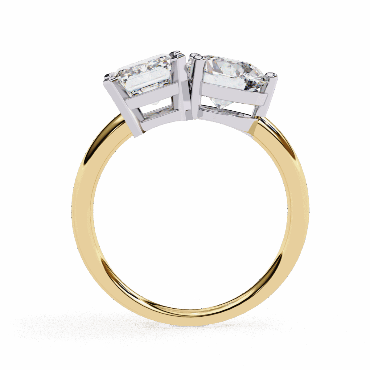 4 Carat Radiant and Round Cut Toi et Moi Solitaire Ring  Image 7