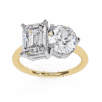 4 Carat Radiant and Round Cut Toi et Moi Solitaire Ring - Image 8