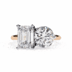 4 Carat Radiant and Round Cut Toi et Moi Solitaire Ring - Image 9