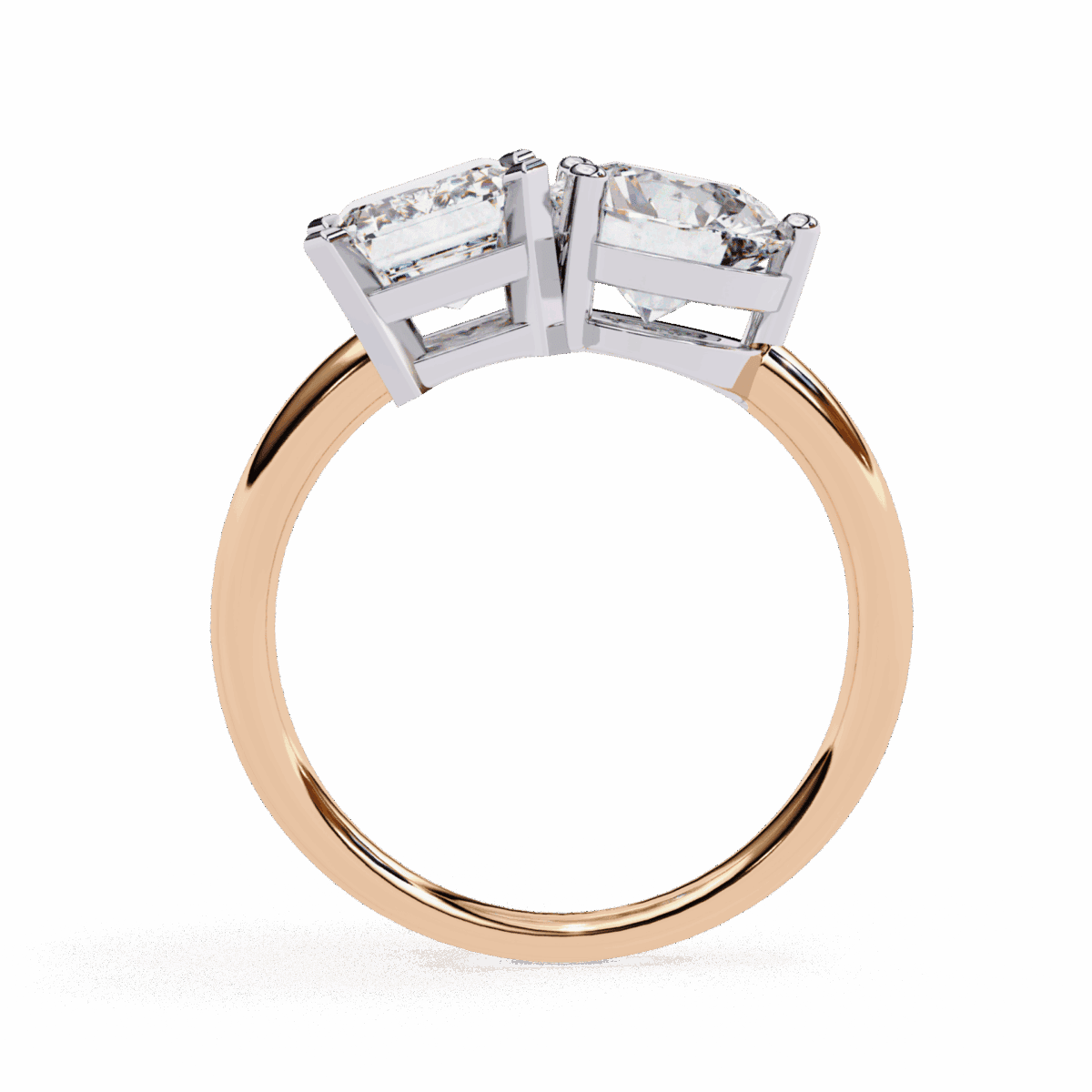 4 Carat Radiant and Round Cut Toi et Moi Solitaire Ring  Image 11