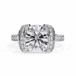 3.25 Carat Round Cut Solitaire in Hidden Halo