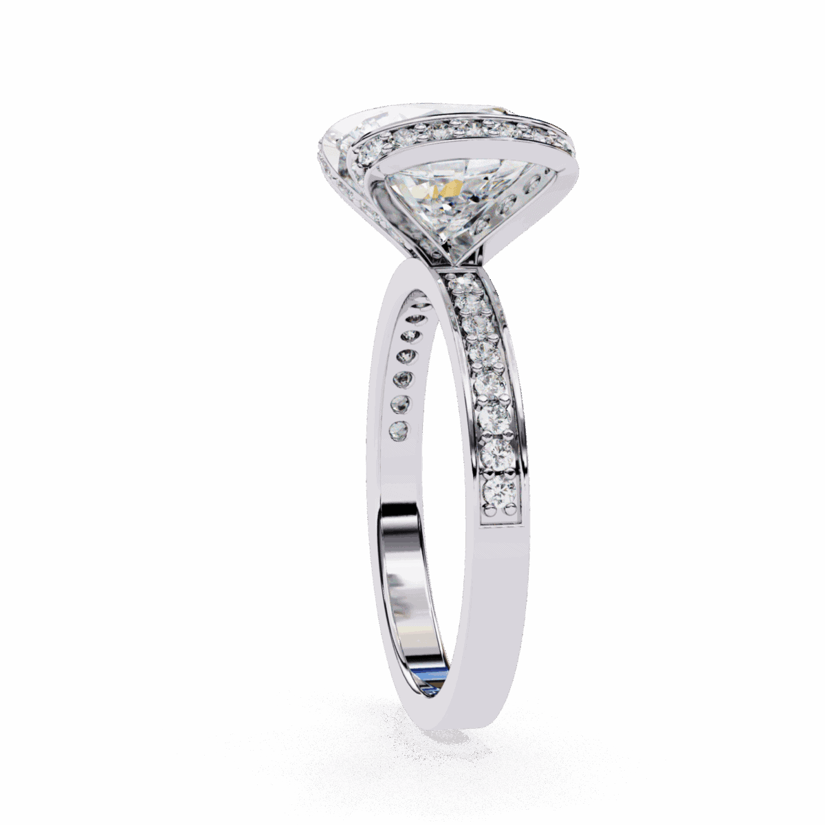 3.25 Carat Round Cut Solitaire in Hidden Halo  Image 2