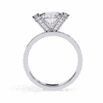 3.25 Carat Round Cut Solitaire in Hidden Halo - Image 3