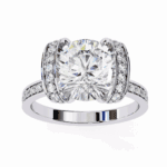 3.25 Carat Round Cut Solitaire in Hidden Halo - Image 4