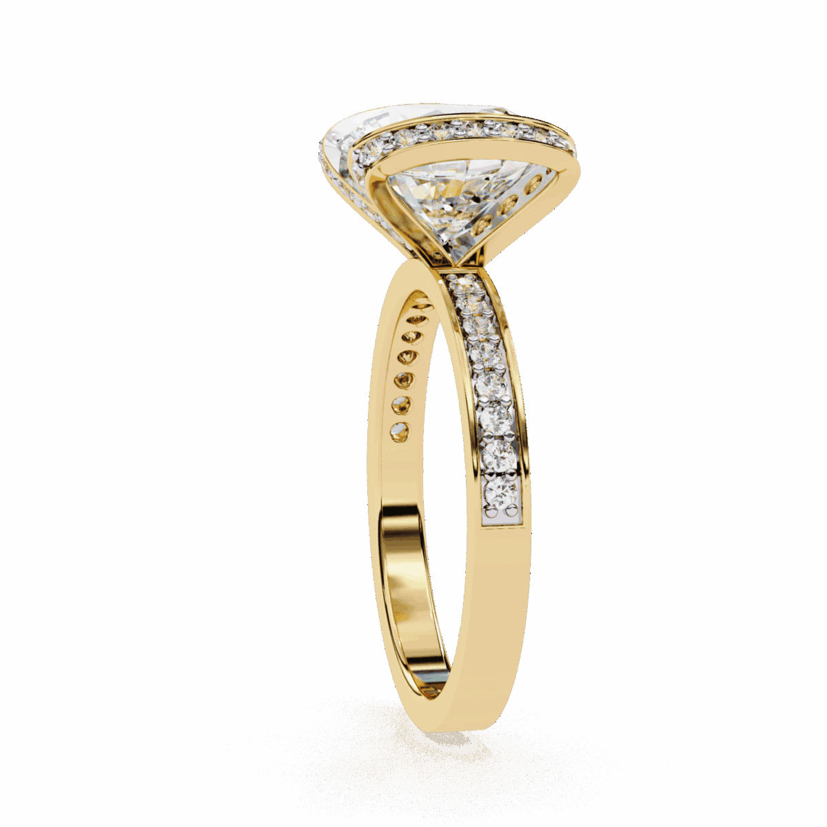 3.25 Carat Round Cut Solitaire in Hidden Halo  Image 6