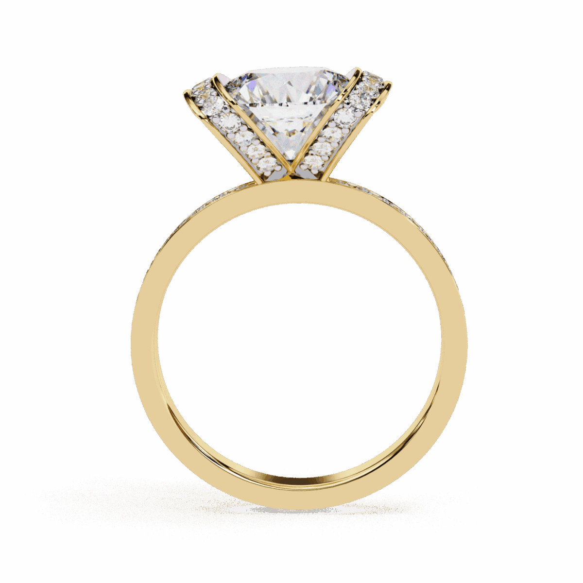 3.25 Carat Round Cut Solitaire in Hidden Halo  Image 7