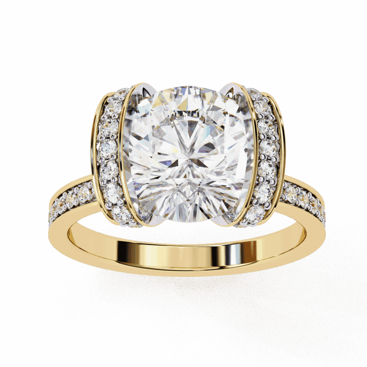 3.25 Carat Round Cut Solitaire in Hidden Halo  Image 8