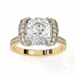 3.25 Carat Round Cut Solitaire in Hidden Halo - Image 8