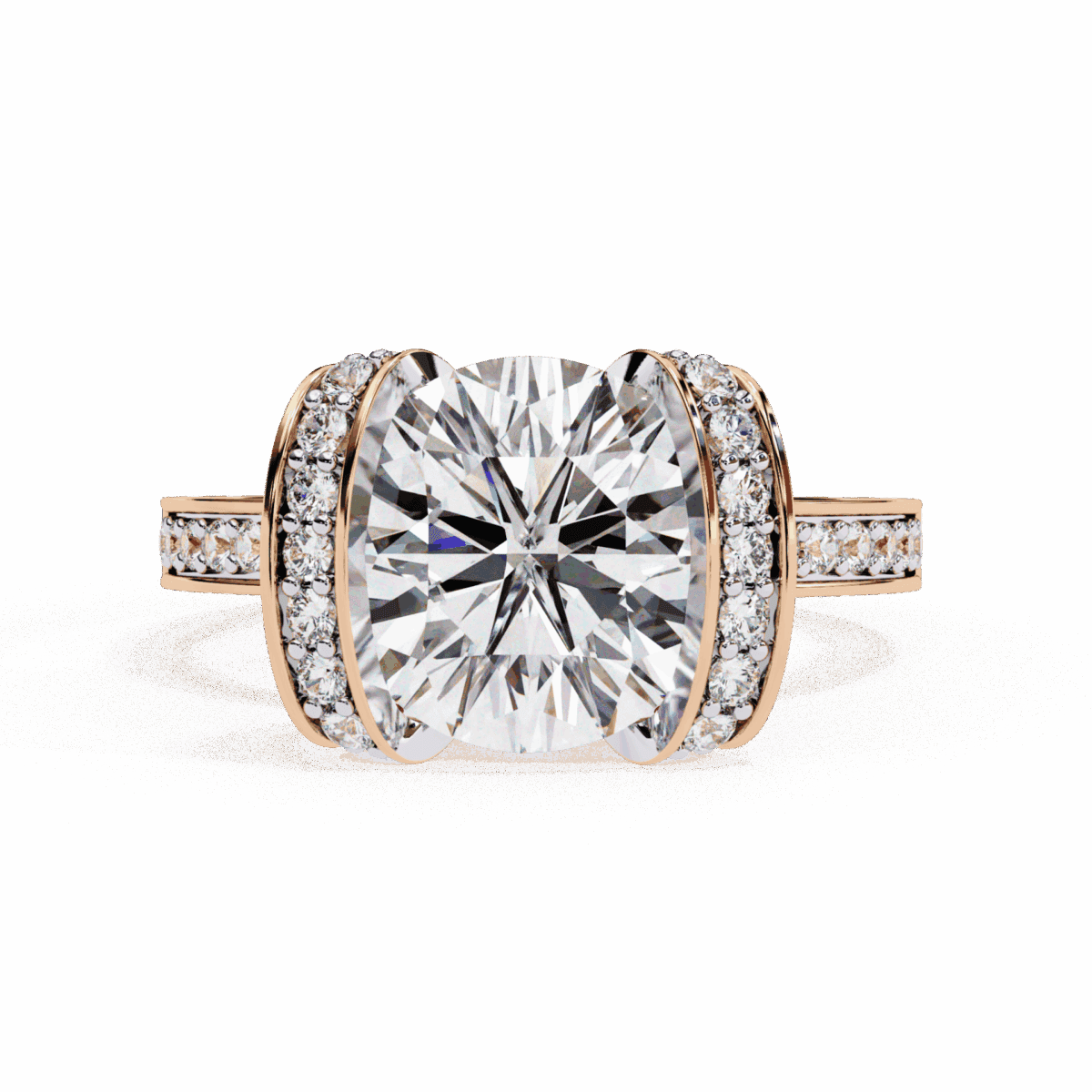 3.25 Carat Round Cut Solitaire in Hidden Halo  Image 9