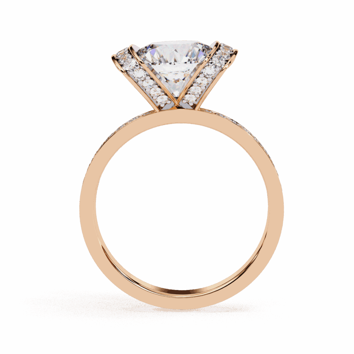 3.25 Carat Round Cut Solitaire in Hidden Halo  Image 11
