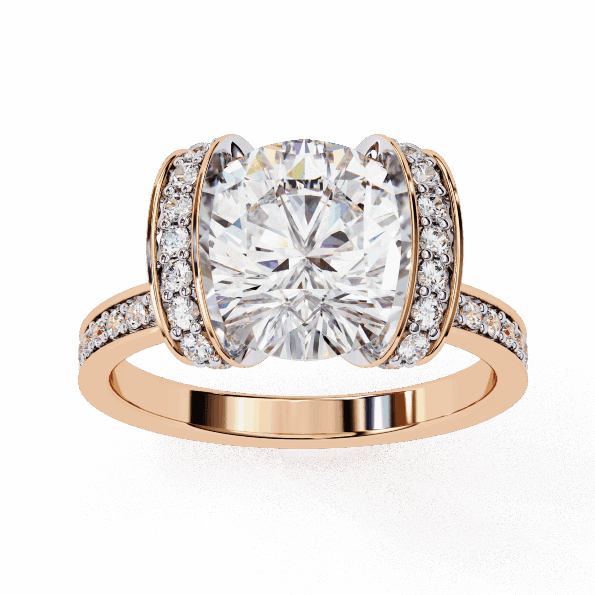 3.25 Carat Round Cut Solitaire in Hidden Halo  Image 12