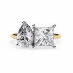 4.25 Carat Pear and Princess Cut Toi et Moi Solitaire Ring - Image 5