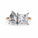 4.25 Carat Pear and Princess Cut Toi et Moi Solitaire Ring - Image 9