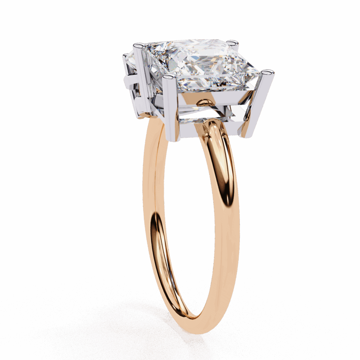 4.25 Carat Pear and Princess Cut Toi et Moi Solitaire Ring  Image 10
