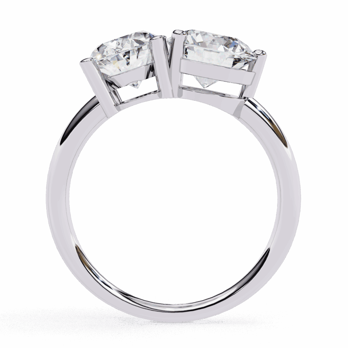 3.25 Carat Oval and Round Cut Toi et Moi Solitaire Ring  Image 3