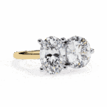 3.25 Carat Oval and Round Cut Toi et Moi Solitaire Ring - Image 5