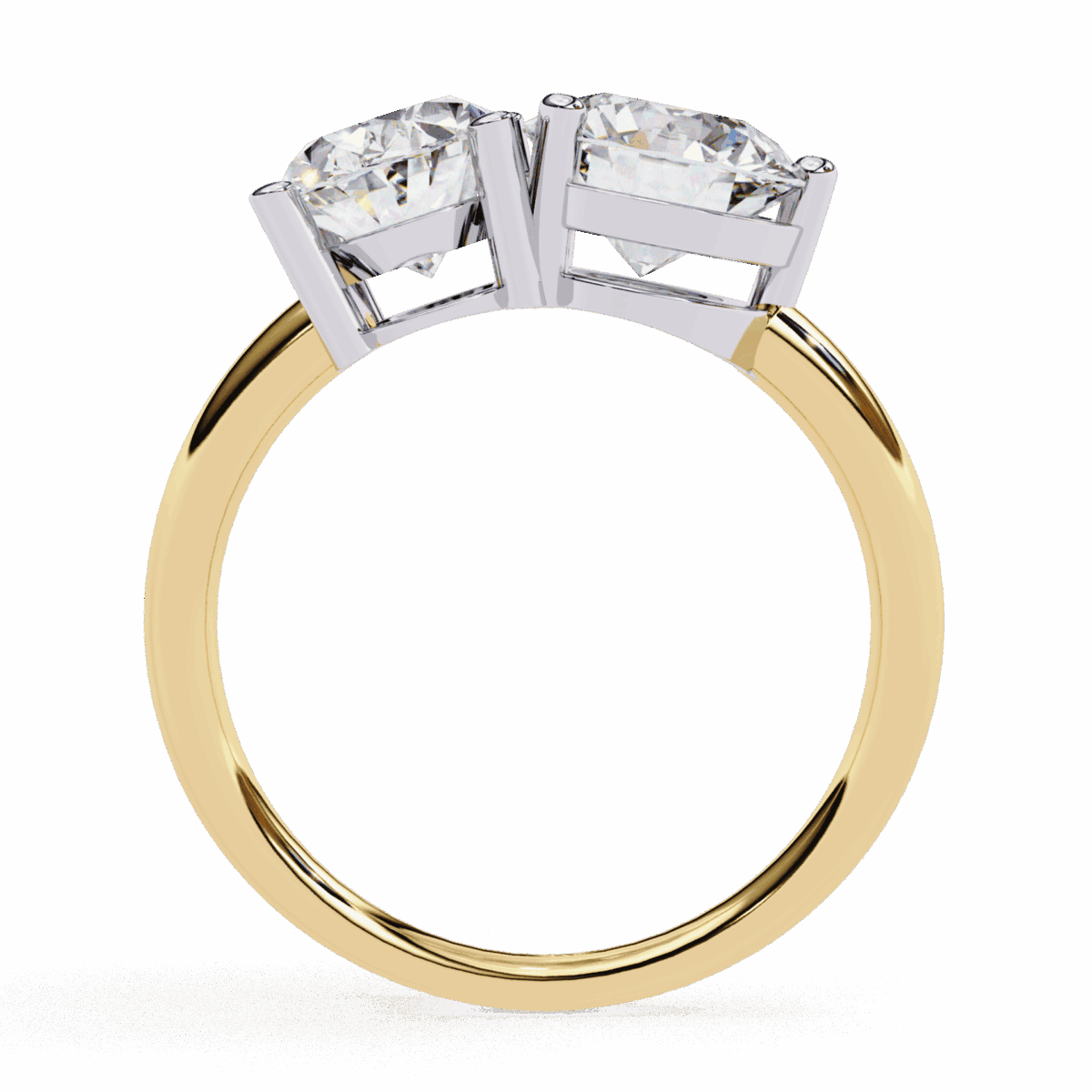 3.25 Carat Oval and Round Cut Toi et Moi Solitaire Ring  Image 7