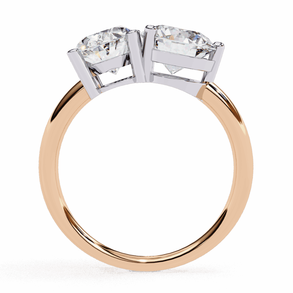 3.25 Carat Oval and Round Cut Toi et Moi Solitaire Ring  Image 11