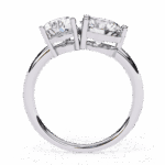 3.75 Carat Pear and Round Cut Toi et Moi Solitaire Ring - Image 3