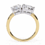 3.75 Carat Pear and Round Cut Toi et Moi Solitaire Ring - Image 7