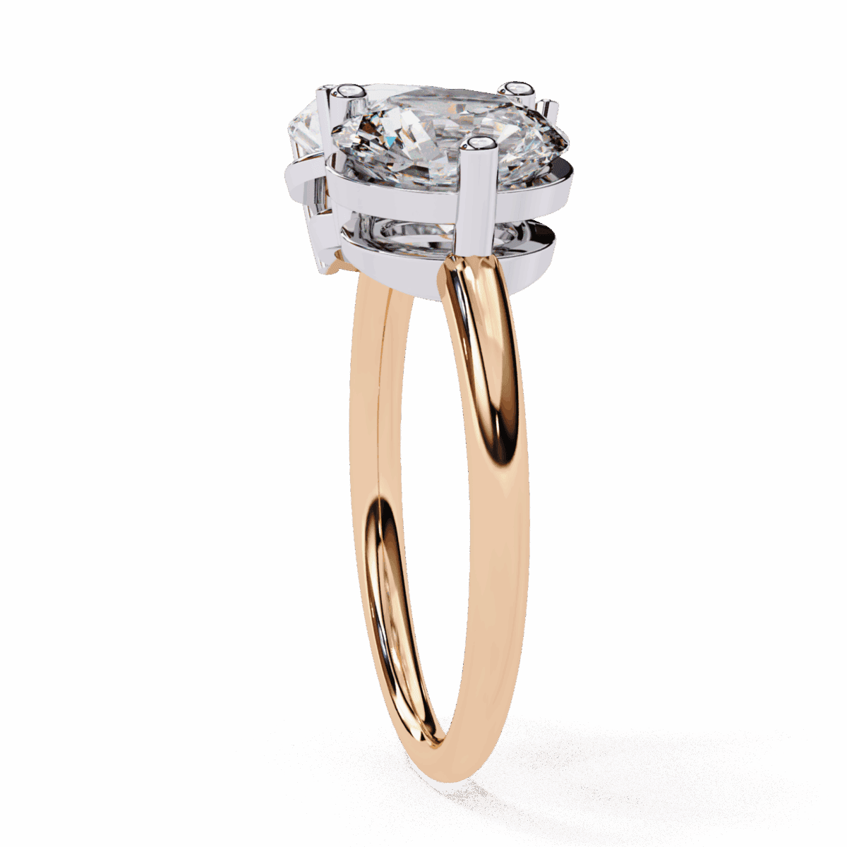 3.75 Carat Pear and Round Cut Toi et Moi Solitaire Ring  Image 10