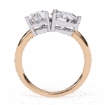 3.75 Carat Pear and Round Cut Toi et Moi Solitaire Ring - Image 11