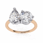 3.75 Carat Pear and Round Cut Toi et Moi Solitaire Ring - Image 12