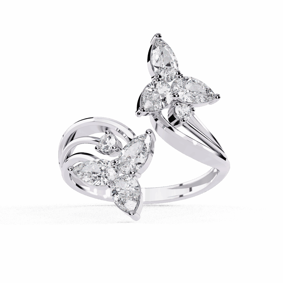 1 Carat Pear and Round Cut Modern Essential Ring  Image 1