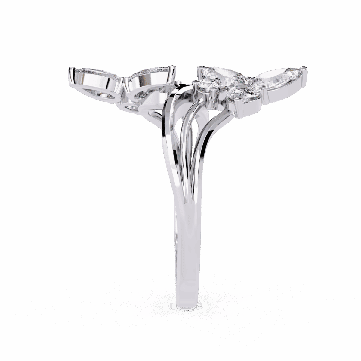 1 Carat Pear and Round Cut Modern Essential Ring  Image 2